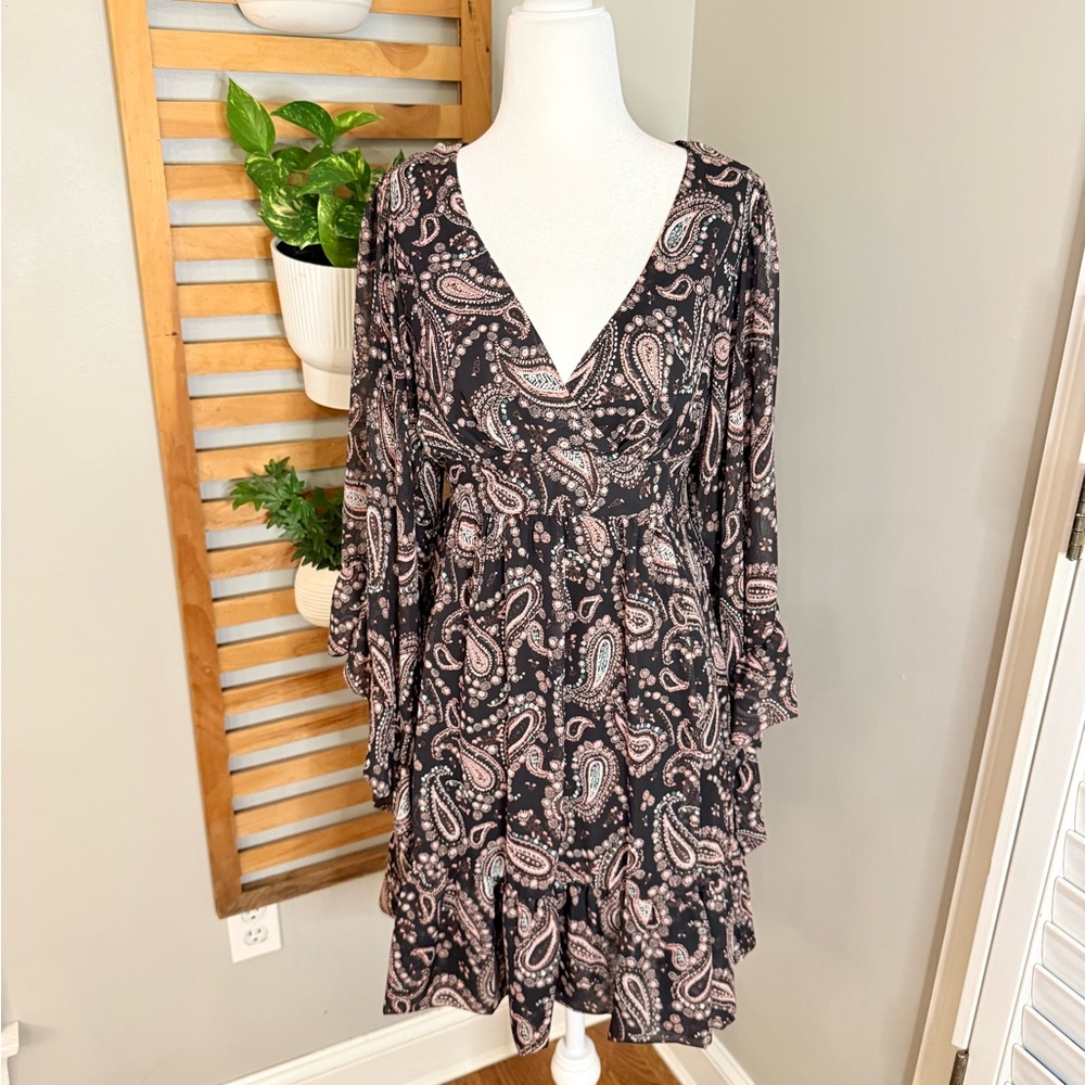 Betsey Johnson Bambi Paisley Print V-Neck Dress
